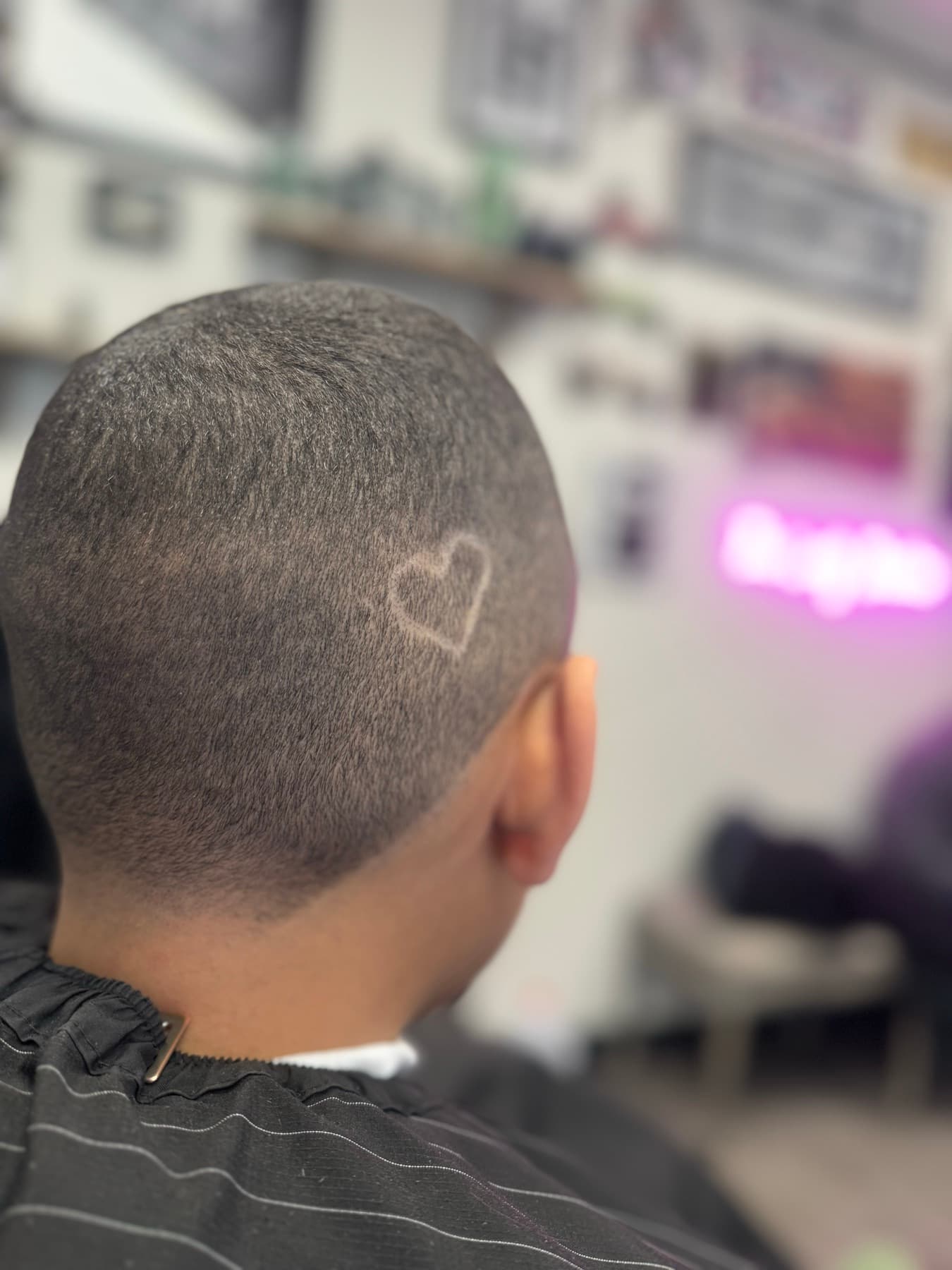 Buzz cut with a heart design